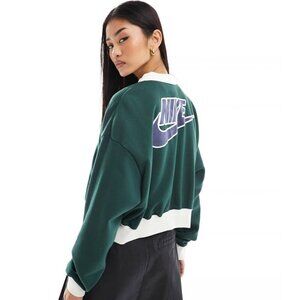 NEW! Nike Varsity Patchwork Bomber Jacket Track & Field Green SZ M